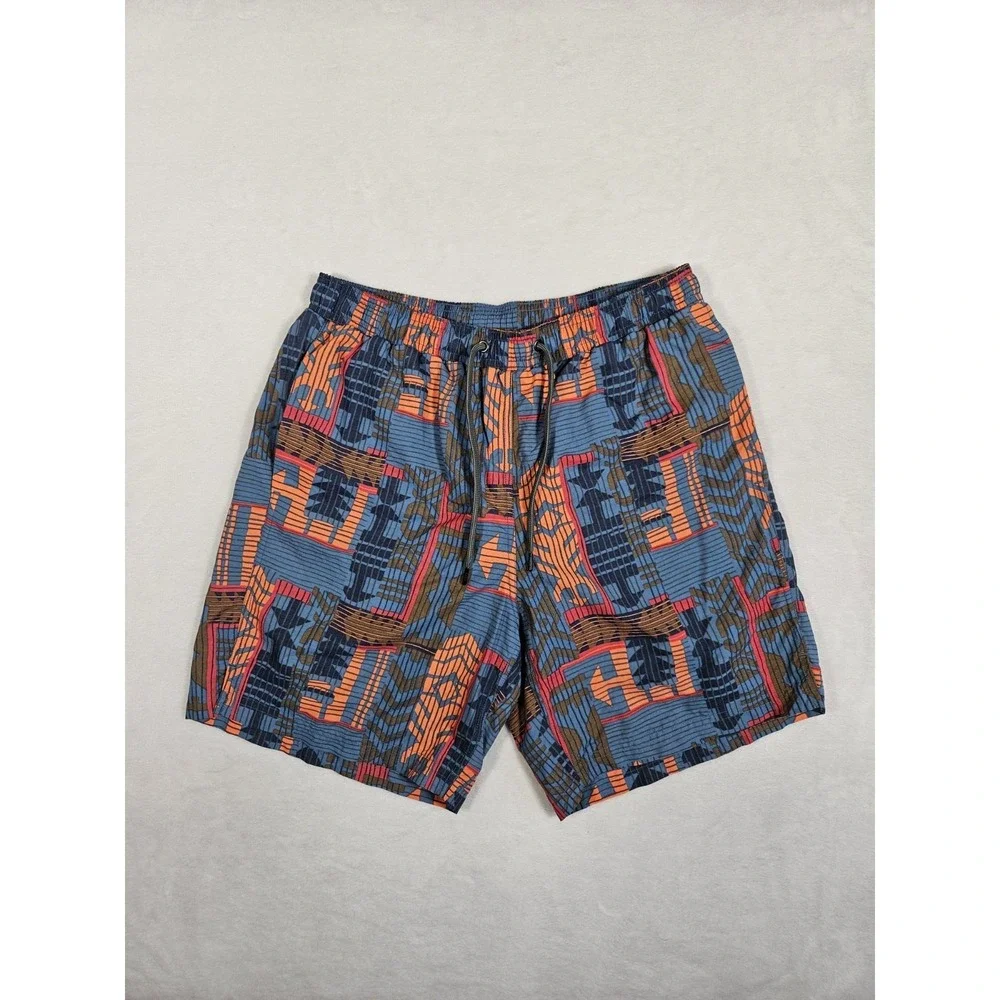SAXX‎ Cannonball 2N1 Swim Shorts Mens Medium Aztec Print Print Ball Park Pouch